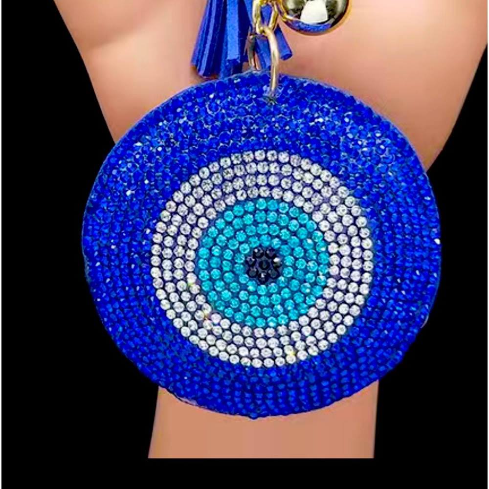 NEW TURKEY EYES CRYSTAL KEYCHAIN FASHION CUTE COLORFUL BAG KEY CHAIN - Picture 3 of 7